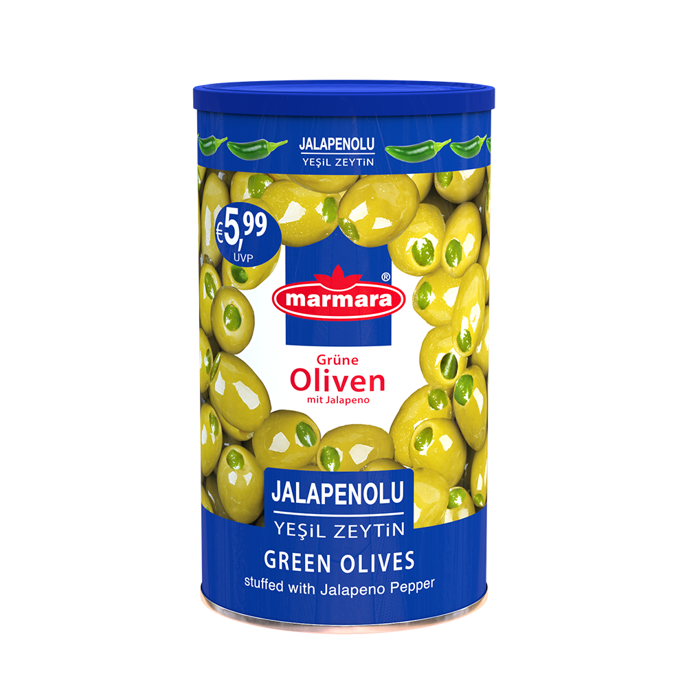 GREEN OLIVES STUFFED WITH JALAPENO PEP