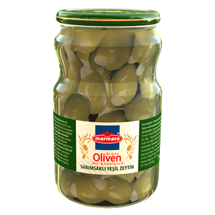 Grüne Oliven (mit Knoblauch)