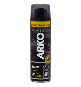 Гель для бритья Arko men Black 2в1 200мл пл/уп (8690506486341)